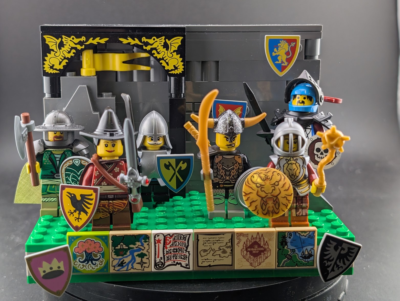 Castle Heroes minifigures displayed in a medieval scene